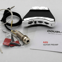 Préampli guitare DOUBLE A2G avec commandes de volume, phase, basses et aigus, puce allemande basse consommation, autonomie de 160 heures