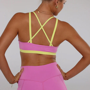 Großhandel Custom Logo Feuchtigkeit transportieren der Sport-BH Schnellt rockn ender 4-Wege-Stretch-Riemchen Cross Back <span class=keywords><strong>Yoga</strong></span> Gym Fitness-BH - Product Image 2