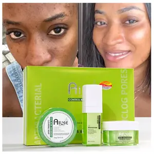 Ailke cura della pelle del viso medico idratante prodotto per la pelle nera africana professione di trattamento dell'acne Set per la cura della pelle