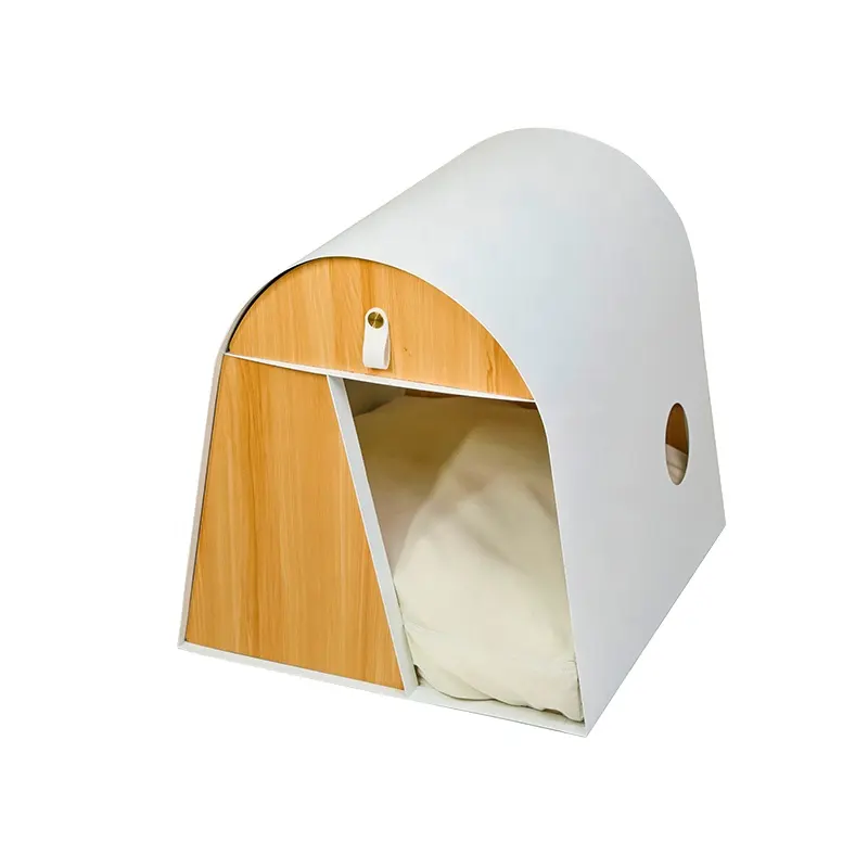 Indoor luxury small puppy dog kitty cat house wooden pet beds top quality customized durable iron condo kennel cottage