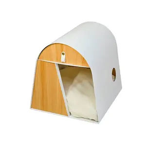 Indoor Luxury Small Puppy Dog Kitty Cat House Wooden Pet Beds Top Quality Customized Durable Iron Condo Kennel Cottage