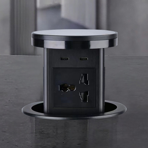Nouvelle conception de prise de table escamotable avec 6 prises, WiFi, USB, charge sans fil, IP65, alliage d'aluminium KLASS <span class=keywords><strong>KN</strong></span> - Product Image 1
