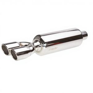 Silencieux rond double en acier inoxydable 57 mm ID Modèle ESR661 pour systèmes d'échappement tuning - Product Image 1