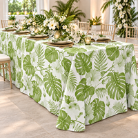 Housse de table de cocktail à motif floral personnalisé 90*156 pouces, nappe rectangulaire sans couture pour événements de mariage, location, fête