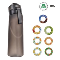 Bouteille d'eau minimaliste écologique personnalisable en gros avec paille et capsules aromatisées, compatible eau bouillante