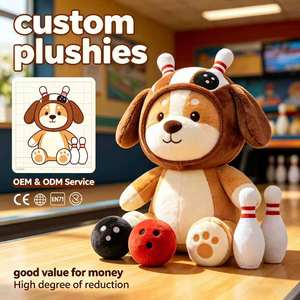 Jouet pour chien en peluche personnalisé en gros avec accessoire tête de quilles, mini breloque en peluche OEM en gros pour cadeau promotionnel, production en vrac - Product Image 1
