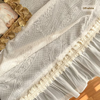 Rideau en tulle moderne, occultant léger, traitement de fenêtre, broderie en relief tridimensionnelle, non transparent, en polyester