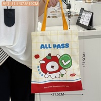 BOTTCOOLA Sac fourre-tout en toile personnalisé avec motif chat pomme, réutilisable, pour étudiants et cadeaux promotionnels d'entreprise