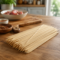 Brochettes en bambou naturel jetables pour barbecue, cuisine ou fête, taille personnalisable, résistance à la chaleur