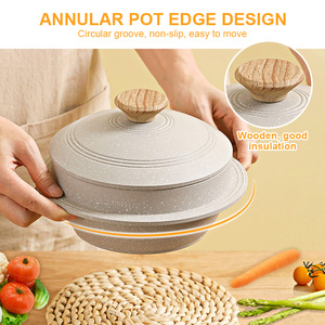 Batterie de Cuisine Coréenne à Induction en Fonte d'Aluminium, Marmite à Soupe Miso, Ragoût, Casserole, Bol Bibimbap Coréen, <span class=keywords><strong>Faitout</strong></span> Hollandais, Rizière Antiadhésive - Product Image 5