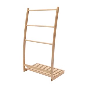 3 Tier Bamboo Freestanding Towel Rack Stand for Hotel Home <strong>Bathroom</strong> Towel Holder <strong>Ladder</strong> <strong>Storage</strong> Rack Clothes <strong>Storage</strong> Stand - Product Image 3