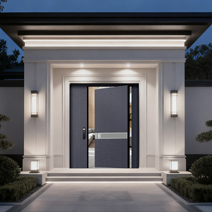 Trung Quốc Nhà cung cấp hàng đầu tùy chỉnh sang trọng pivot an ninh bên ngoài cửa ra vào hiện đại nhôm phía trước nhập cửa cho biệt thự căn hộ phòng khách - Product Image 2