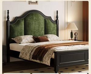 En stock, lit plateforme moderne en bois massif, finition noyer foncé, avec <span class=keywords><strong>sommier</strong></span> à lattes en bois, pour chambre double, mobilier <span class=keywords><strong>de</strong></span> maison - Product Image 4