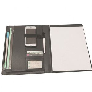 Customized Multi-Function Pu File High Quality <b>Leather</b> Portfolio <b>A4</b> Conference Presentation <b>Folder</b> - Product Image 3