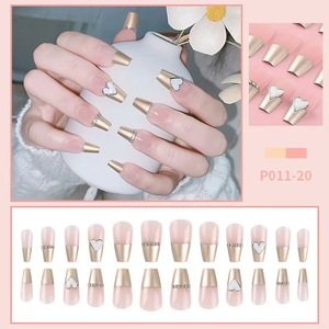 Ongles à presser de luxe glace couleur transparente fini ABS acrylique <span class=keywords><strong>faux</strong></span> conseils marque privée ongles artificiels conception <span class=keywords><strong>faux</strong></span> - Product Image 3