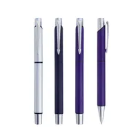مخصص شعار الأرجواني المعادن عالية الجودة قلم مع باركر كليب مخصصة الأسطوانة التوأم مجموعة أقلام