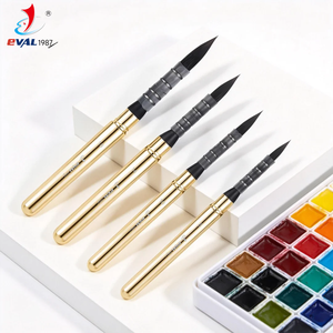 Nouveaux pinceaux de voyage ronds en nylon souple à pointe fine pour <span class=keywords><strong>aquarelle</strong></span>, avec étui en cuir, pour gouache, acrylique et peinture à l'huile - Product Image 1