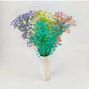 Bouquet de fleurs artificielles en soie naturelle pour le Nouvel An chinois et les mariages, motif Gypsophile, design à 2 branches, vente chaude - Product Image 2