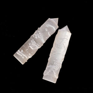 Pilar Tallado de Dragón y Fénix de Selenita Blanca, Piedra Curativa Natural al por Mayor para Decoración del Hogar y Regalos - Product Image 2