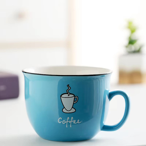 Cute Cartoon Ceramic Coffee Mug 201-300ml Capacity Dishwasher <b>Microwave</b> Safe Customizable Logo & Color Modern Design Party Use - Product Image 5