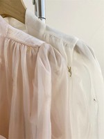 S-XL Chemise Haute Couture Française à Nœud Brodé Avec Top Manches Bulle