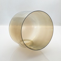 Bols chantants en cristal de quartz fumé transparent HF 5'' - 14'' Cosmic Light, notes des chakras, son étonnant, bols de guérison pour le yoga et la méditation