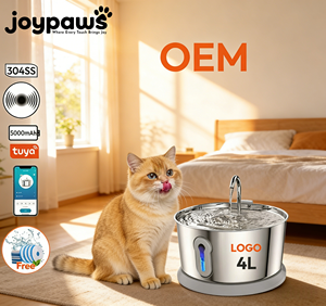 Bebedero <span class=keywords><strong>para</strong></span> Mascotas <span class=keywords><strong>de</strong></span> Acero Inoxidable 304, Enchufable, 4L <span class=keywords><strong>de</strong></span> Gran Capacidad, con Ventana Transparente, <span class=keywords><strong>para</strong></span> Gatos y Perros, Uso en Interiores - Product Image 1