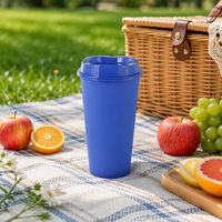 Tasses à café réutilisables de 16 oz avec couvercles, gobelets en plastique givré pour boissons chaudes et boissons froides, tasses de voyage