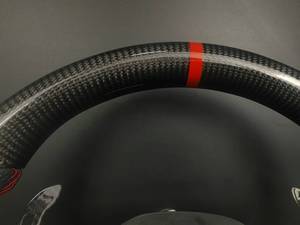 <span class=keywords><strong>Volant</strong></span> de voiture en cuir et fibre de carbone véritable personnalisé pour VW Golf 8 GTI MK8 avec palettes de changement de vitesse à rayures et bouton de démarrage - Product Image 3
