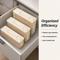 Boîte de rangement en plastique pour dumplings, idéale pour la porte latérale du réfrigérateur, pour une conservation et une organisation optimales dans les espaces étroits, qualité alimentaire