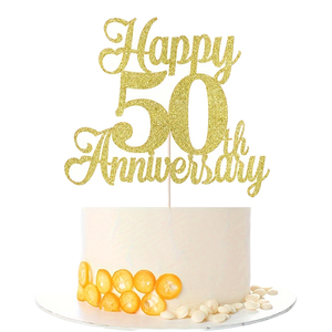 Elegant 20th Anniversary Cake Topper – Golden Porcelain Wedding & Birthday Decoration - View #10