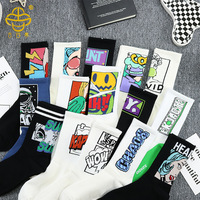 Chaussettes de sport personnalisées unisexe automne hiver chaussettes sport drôle coton peigné haute qualité mode cheville chaussettes de sport