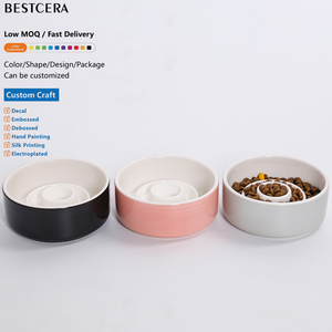 Keramik Umweltfreundlicher Anti-Schling-Fressnapf für Haustiere (Knochen/Kleeblatt-Einsatz) Lebensmittelecht Langlebig Großhandel OEM ODM - Product Image 2