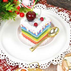 2026 más nuevos <span class=keywords><strong>adornos</strong></span> navideños creativo vidrio pintado pastel hamburguesa forma colgante árbol <span class=keywords><strong>de</strong></span> Navidad vestir comida colgante - Product Image 6