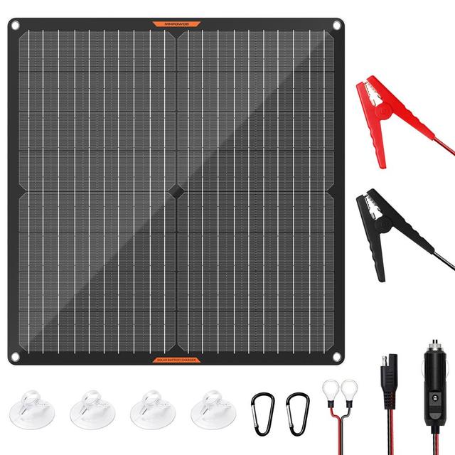 MHPOWOS 18V 30W Solar Charging Panel Car Battery Maintainer, Portable and Waterproof, Suitable for Boats and RVs
