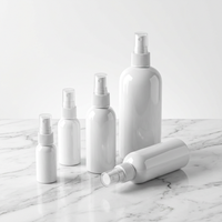 Envases Cosméticos de PET Transparente Blanco de 10ml-500ml con Bomba Pulverizadora para Loción y Champú, Forma Ámbar, Alta Calidad