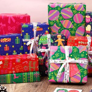 Papier d'emballage de Noël jetable en gros d'usine avec revêtement en silicone Emballage cadeau recyclable 50x70cm - Product Image 2