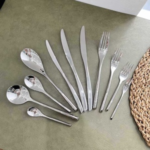 Moderno 304 in acciaio inox posate stoviglie di alta qualità arredamento per la casa con spessi manici nudi-forchetta grande magazzino cucchiaio - Product Image 3