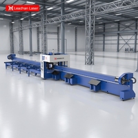 Coupe-tubes laser à fibre CNC à trois chucks haute efficacité pour tubes ronds et carrés en acier au carbone / laiton / acier inoxydable