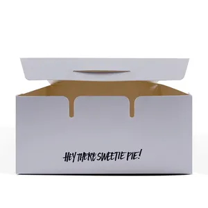 SENCAI उच्च गुणवत्ता कस्टम लोगो सफेद खाद्य ग्रेड गत्ते का डिब्बा पाई बॉक्स पैकेजिंग खाद्य बक्से खाद्य पैकेजिंग