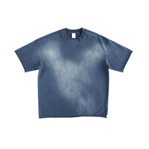 Camiseta de Hombre Extra Grande Estilo Vintage Lavada al Ácido, Fabricación Personalizada, Básica, Gruesa, 300 g/m², 100% Algodón de Punto, Sólida, Transpirable, Informal - Product Image 5