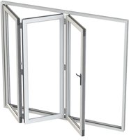 Portes pliantes en aluminium coupe-vent personnalisées, Double verre trempé, Double porte de Patio pour Villa