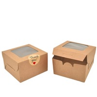 Emballage alimentaire avec fenêtre Boîte à gâteau personnalisée pour cadeau Boîtes en carton en papier kraft pour pizza frites poulet Boîtes en carton