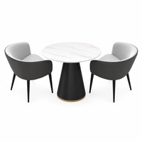 Ensemble Table et Chaises de Réception Moderne en Gros, Plateau Rond en Pierre Frittée pour Hall d'Entrée et Zone d'Attente de Bureau, Approvisionnement Direct