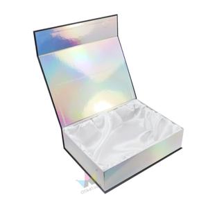 Boîte cadeau de luxe avec impression de logo personnalisée, extensions de cheveux holographiques, perruques, emballage avec insert en satin, boîtes en papier - Product Image 2