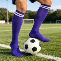 Chaussettes de sport personnalisées de haute qualité - Chaussettes de football antidérapantes jusqu'au genou avec logo personnalisé pour le football