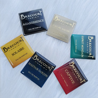 Parfum adhésif douanier époxy aluminium étiquette métal logo autocollant pour bouteille de parfum emballage arabe marque privée parfum