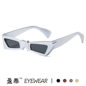 Eyewear <b>Small</b> <b>Frame</b> Irregular <b>Sunglasses</b> Black PC UV400 Women's Sun Protection - Product Image 2