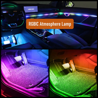 NOVKIR - Tira de Luces LED RGBIC Universal para Automóvil, Acrílico, con Control por Aplicación, Efecto de Color Dinámico, 12 V, USB, Decorativa