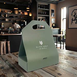 AT PACK <span class=keywords><strong>Support</strong></span> Boissons <span class=keywords><strong>à</strong></span> Emporter pour <span class=keywords><strong>Café</strong></span>, Porte-Gobelet Écologique en Carton pour 2 Tasses, Porte-Boisson Chaude avec Poignée - Product Image 2